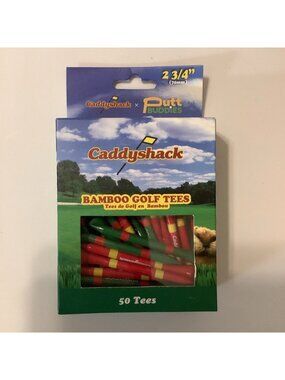 Caddyshack X Putt Buddies Bamboo Golf Tees 50 Tees 2 3/4 (70 mm) Bushwood. New